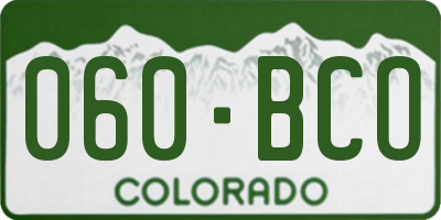 CO license plate 060BCO