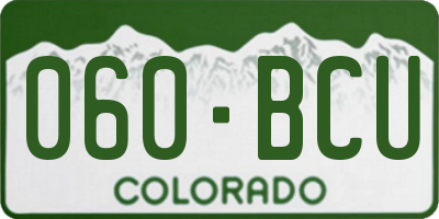CO license plate 060BCU