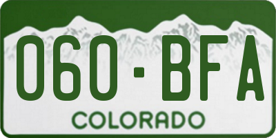 CO license plate 060BFA