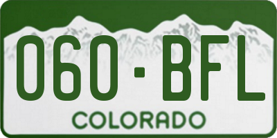 CO license plate 060BFL