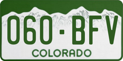 CO license plate 060BFV