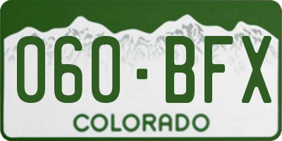CO license plate 060BFX