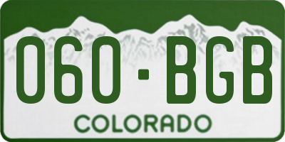 CO license plate 060BGB