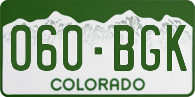 CO license plate 060BGK