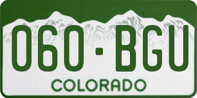 CO license plate 060BGU