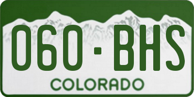 CO license plate 060BHS