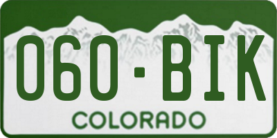 CO license plate 060BIK