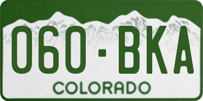 CO license plate 060BKA