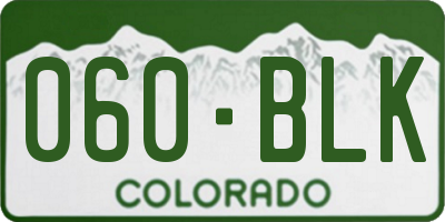 CO license plate 060BLK