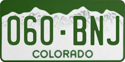 CO license plate 060BNJ