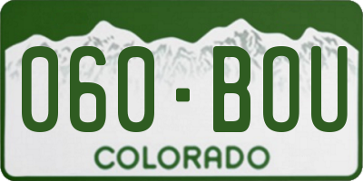 CO license plate 060BOU