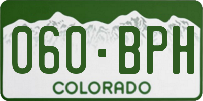 CO license plate 060BPH