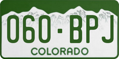 CO license plate 060BPJ