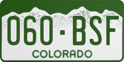 CO license plate 060BSF