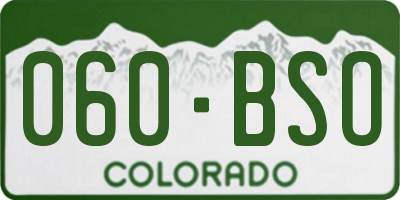 CO license plate 060BSO
