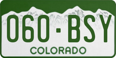 CO license plate 060BSY