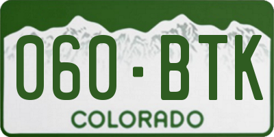 CO license plate 060BTK