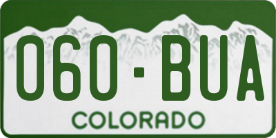 CO license plate 060BUA