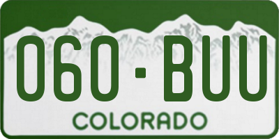 CO license plate 060BUU