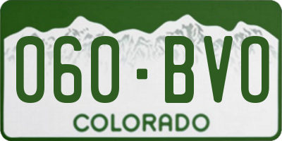 CO license plate 060BVO