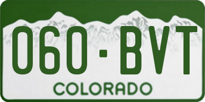 CO license plate 060BVT