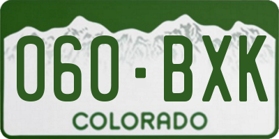 CO license plate 060BXK