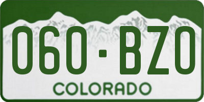 CO license plate 060BZO