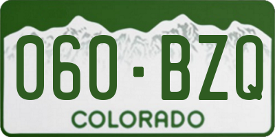 CO license plate 060BZQ