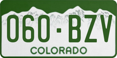 CO license plate 060BZV