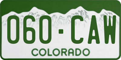 CO license plate 060CAW