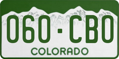 CO license plate 060CBO