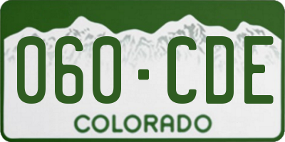 CO license plate 060CDE