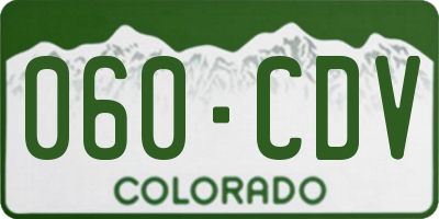 CO license plate 060CDV