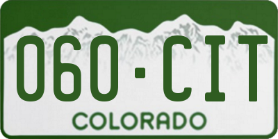 CO license plate 060CIT