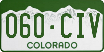 CO license plate 060CIV