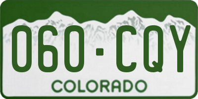 CO license plate 060CQY
