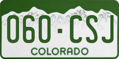 CO license plate 060CSJ
