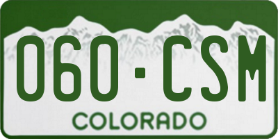 CO license plate 060CSM