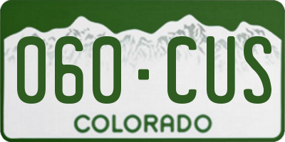 CO license plate 060CUS
