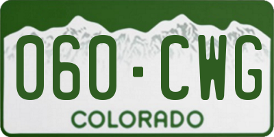 CO license plate 060CWG