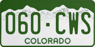 CO license plate 060CWS