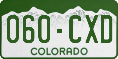 CO license plate 060CXD