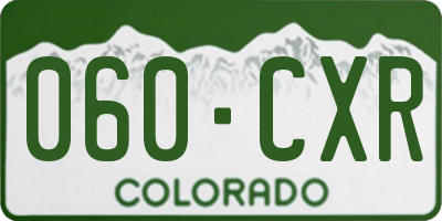 CO license plate 060CXR