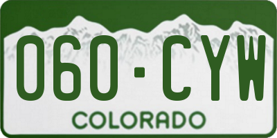 CO license plate 060CYW