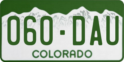 CO license plate 060DAU