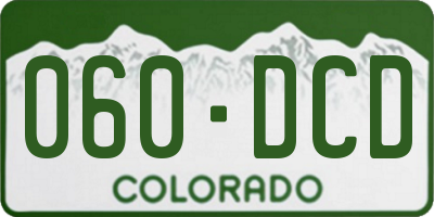 CO license plate 060DCD
