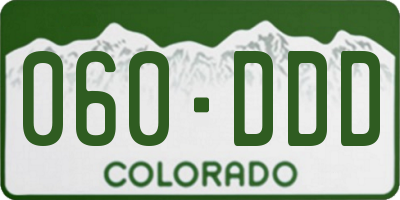 CO license plate 060DDD