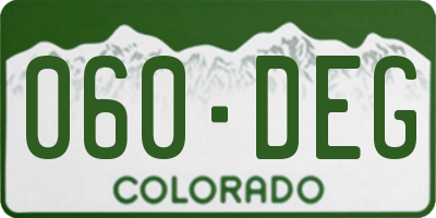 CO license plate 060DEG