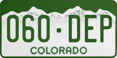 CO license plate 060DEP