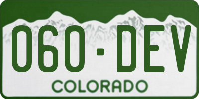 CO license plate 060DEV